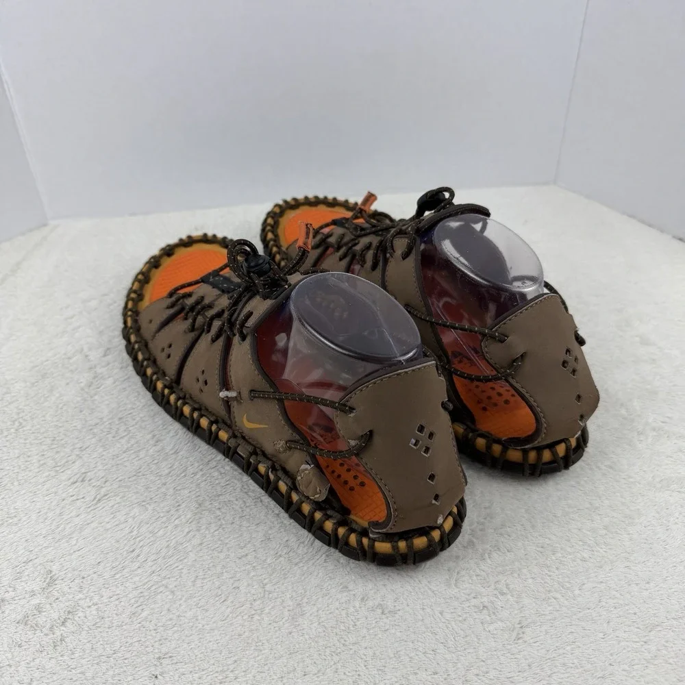 RARE! Vintage Nike ACG Considered Cooper Canyon Brown Leather‎ Sandals Sz 11-EUC